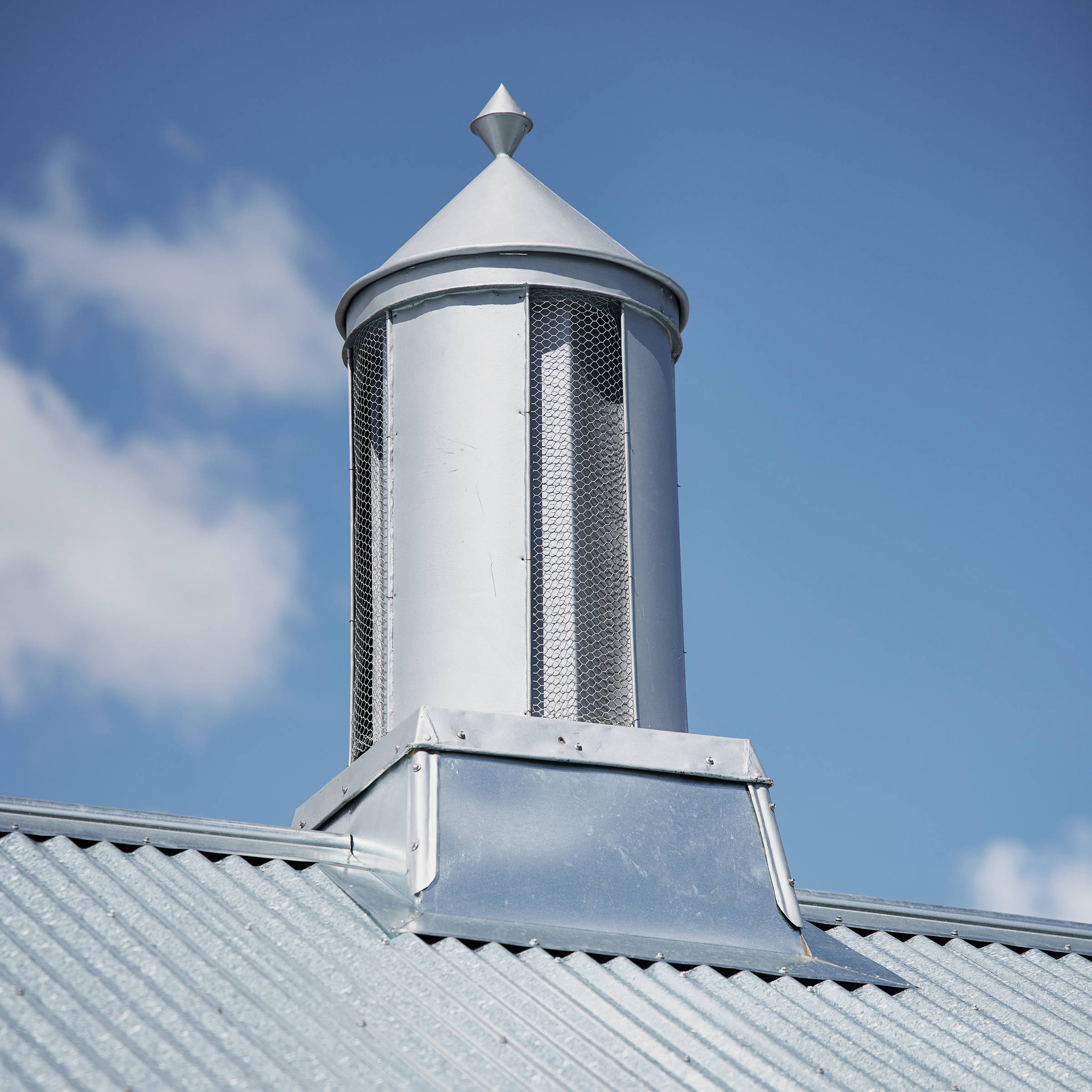 Closeup image of a new aluminium heritage roof vent. Credit: Samuel Shelley.